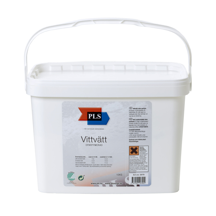 Tvättmedel PLS Vittvätt Fosfatfritt Oparfymerad 10kg