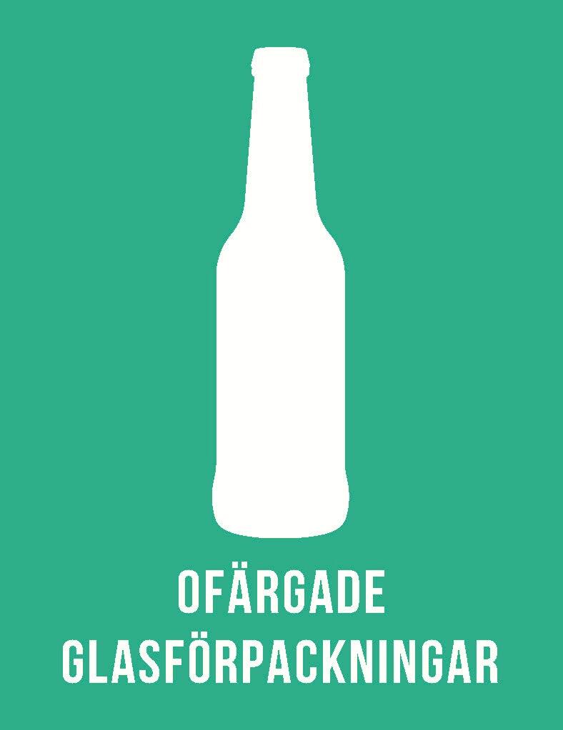 Dekal Källsortering Nordex Ofärgad Glasförpackning Grön
