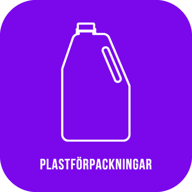 Dekal Källsortering Nordex Plastförpackning Lila