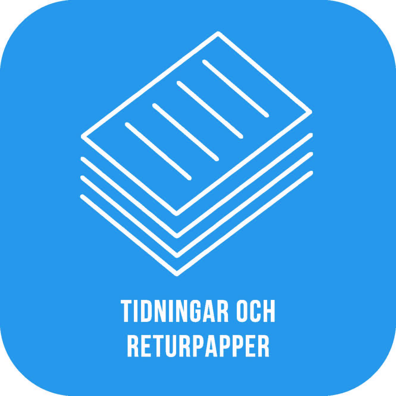Dekal Källsortering Nordex Tidning & Papper Blå