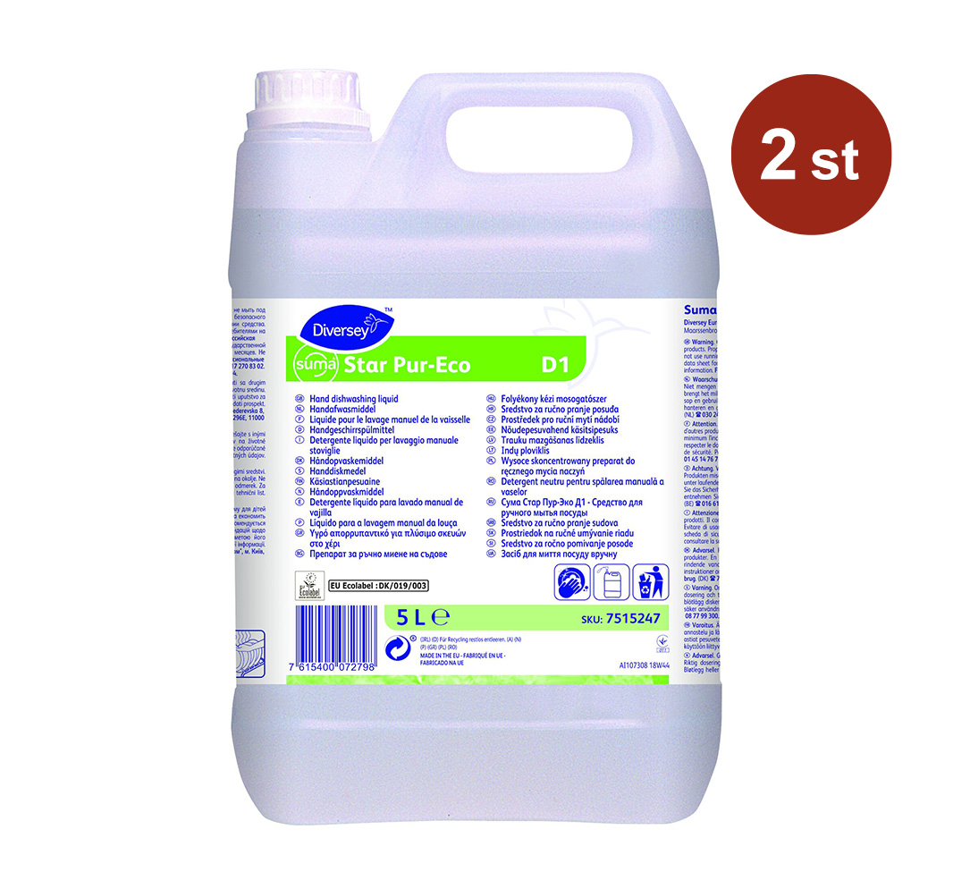 Diskmedel Diversey Suma Star Pur-Eco D1 5L