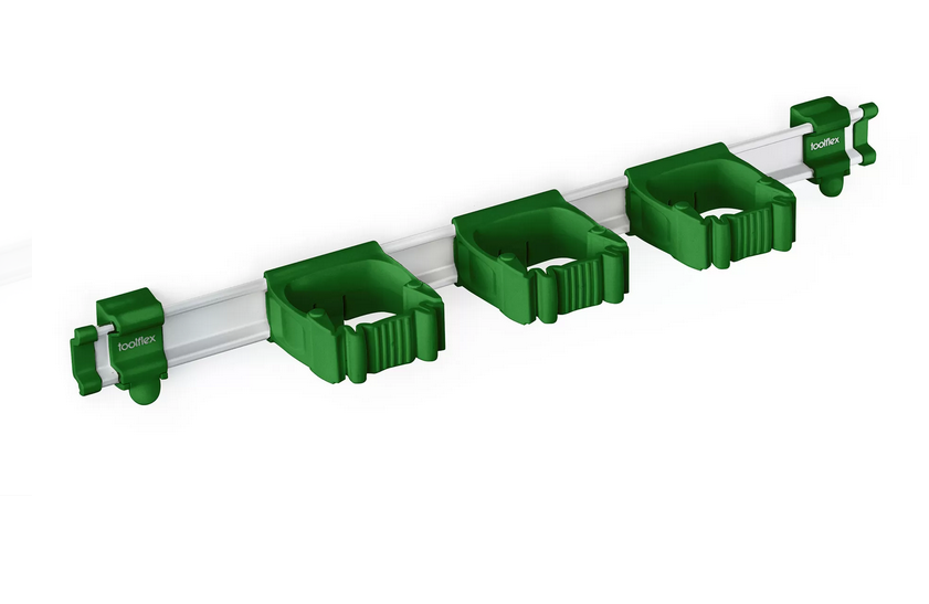 Skena Toolflex One Grön 54cm med 3 Hållare Skena Toolflex One Grön 54cm med 3 Hållare