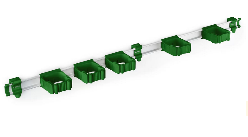 Skena Toolflex One Grön 94cm med 5 Hållare