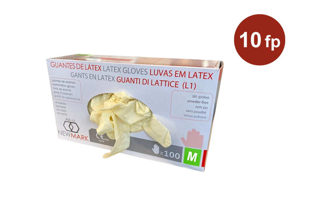 Engångshandskar New Mark Latex Opudrade M 100st