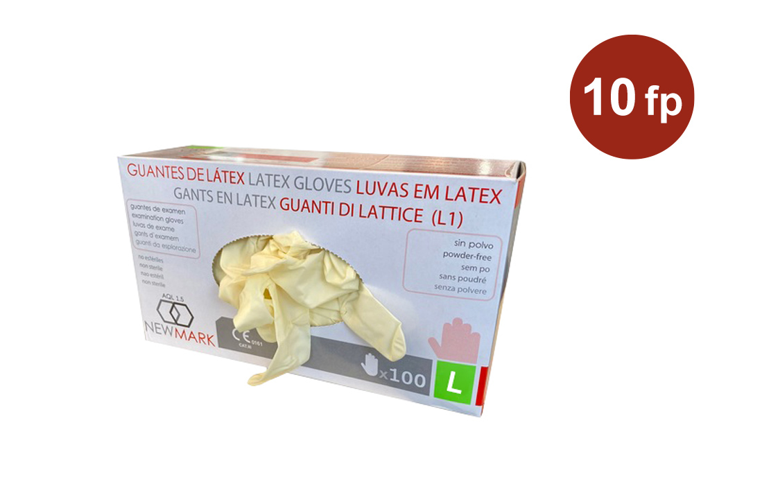 Engångshandskar New Mark Latex Opudrade L 100st