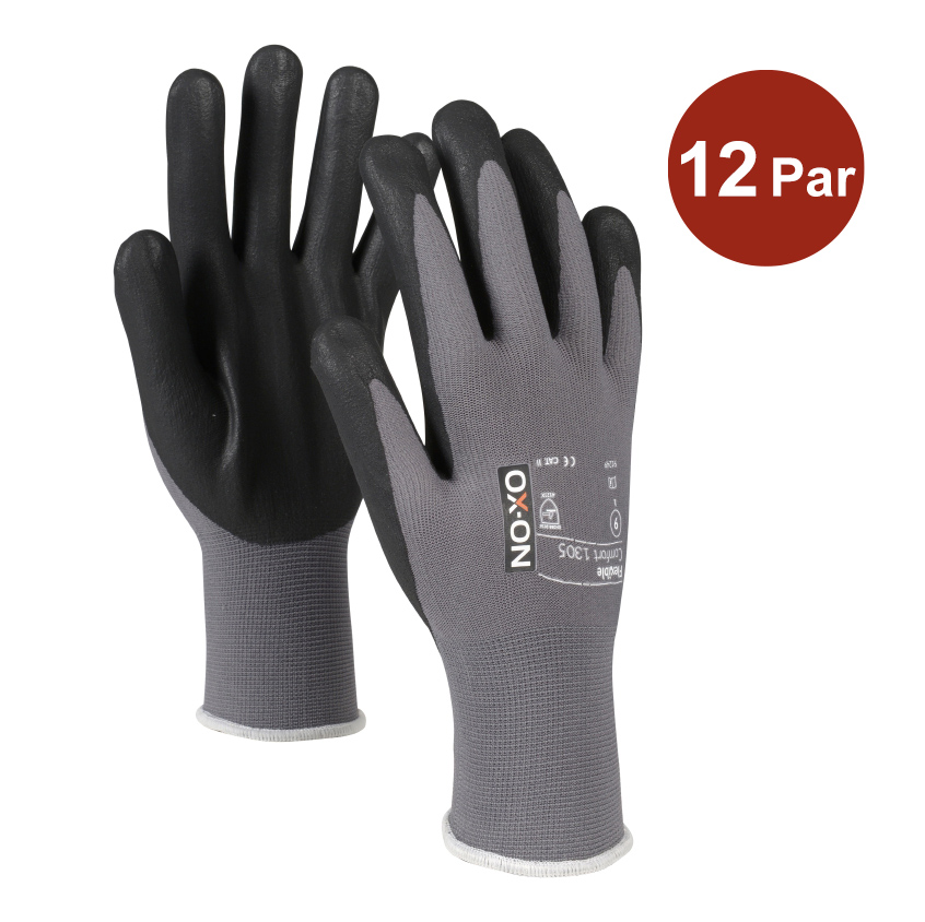 Handske OX-ON Flexible Comfort 1305 Svart-Grå S7