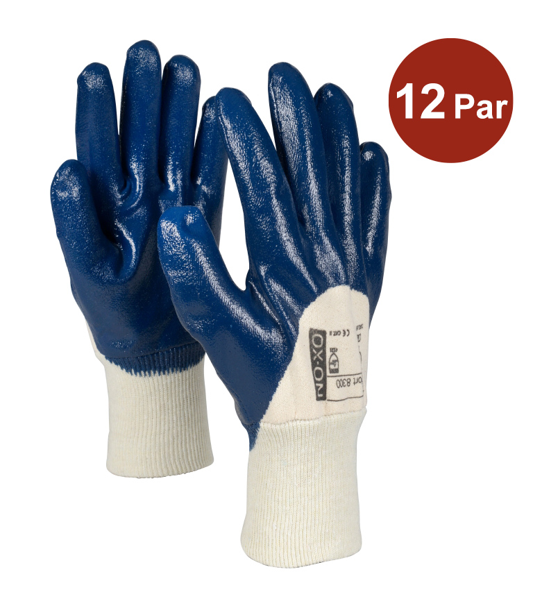 NBR Handske OX-ON Comfort 8300 Vit-Blå