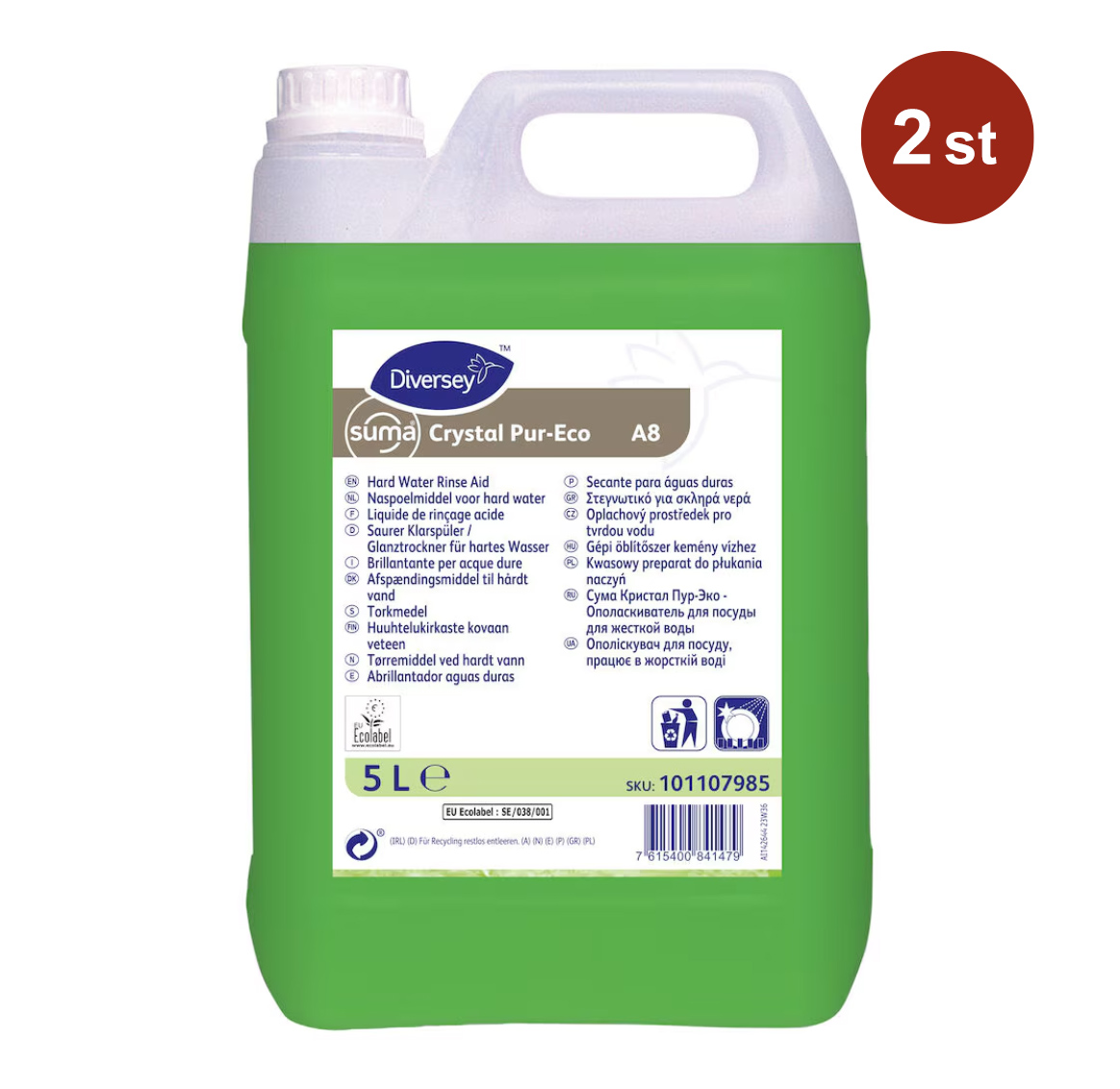 Torkmedel Diversey Suma Crystal Pure-Eco A8 5L