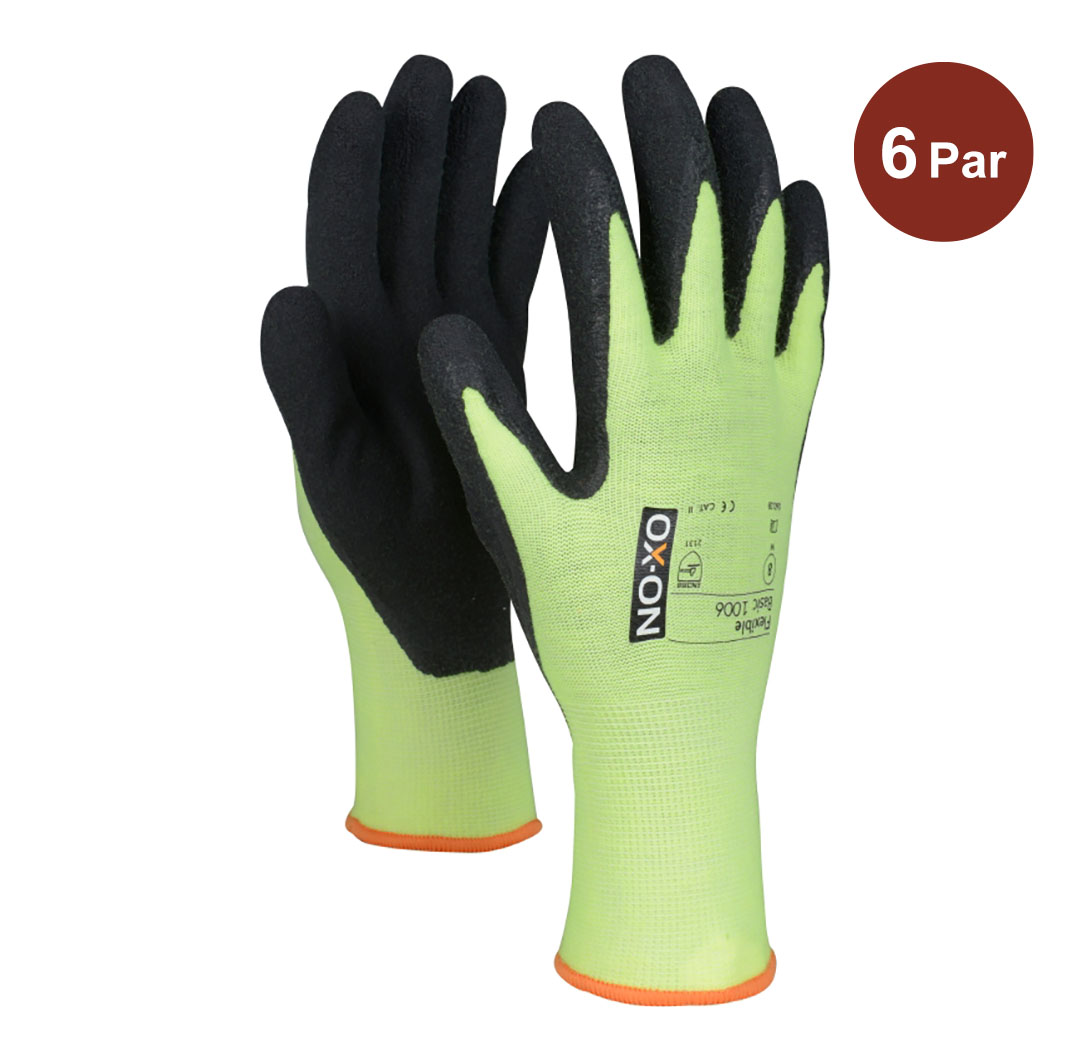 Handske OX-ON Flexible Basic 1006 Svart-Grön S9