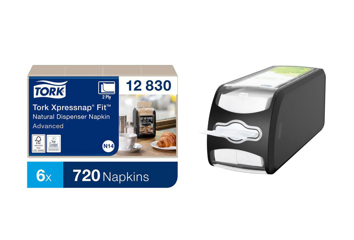 Dispenserservett Tork Xpressnap N14 Natur 6fp med Liggande Dispenser