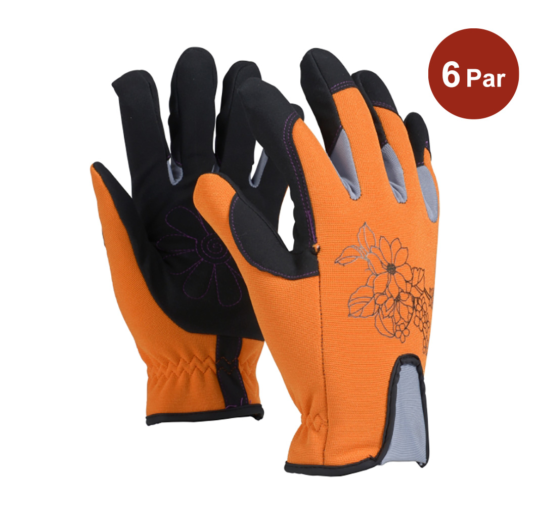 Trädgårdshandske OX-ON Garden Supreme 5601 Svart-Orange