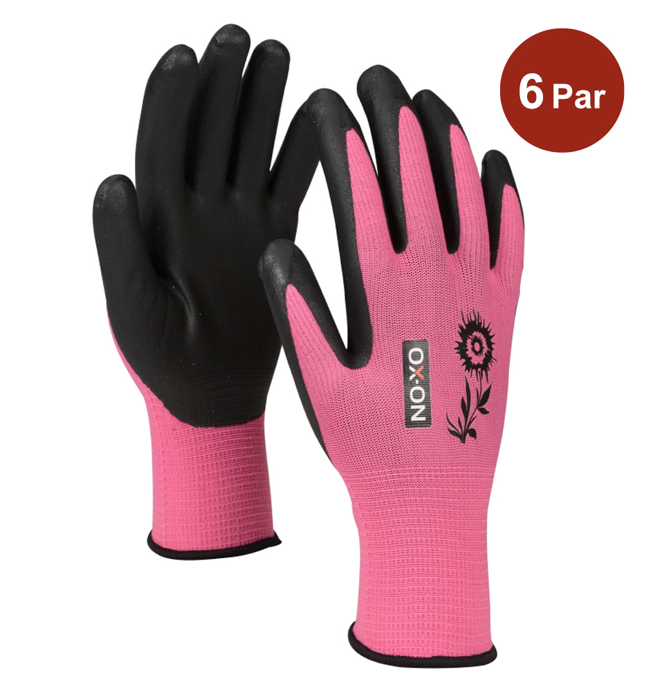 Trädgårdshandske OX-ON Garden Comfort 5301 Svart-Rosa S8