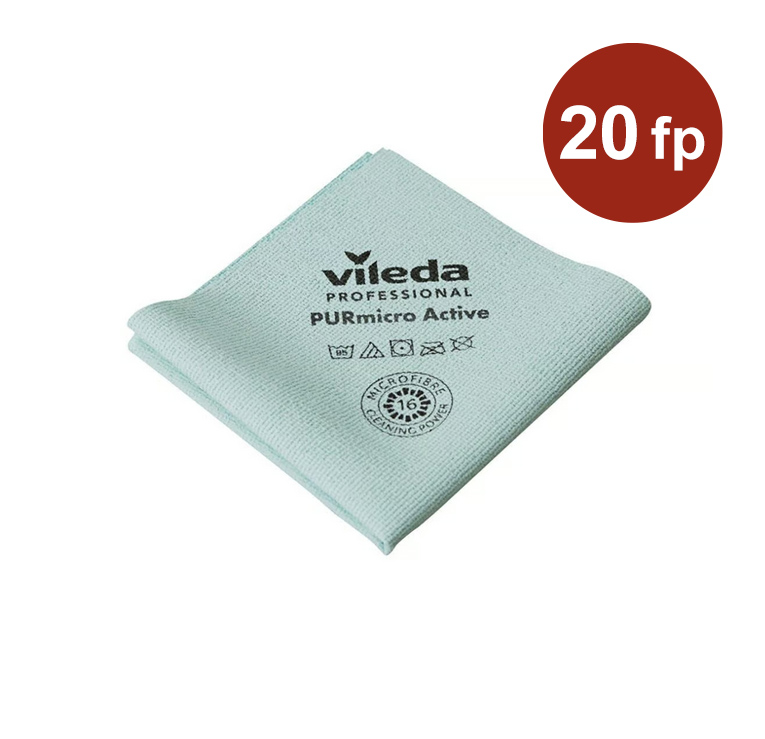 Mikrofiberduk Vileda Professional PURmicro Active Grön 38x35cm 5st