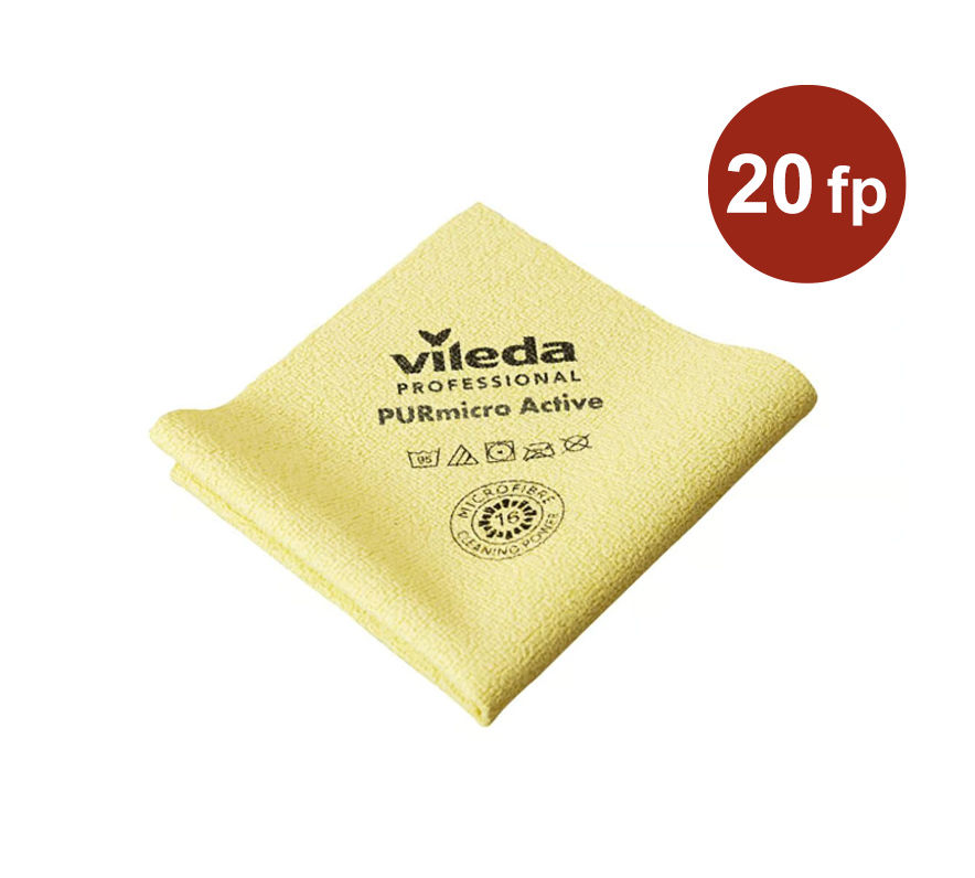Mikrofiberduk Vileda Professional PURmicro Active Gul 38x35cm 5st