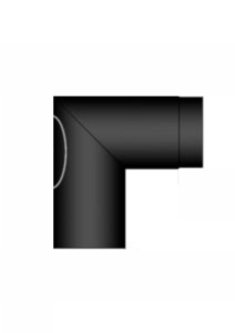 Rökrör Kaminex Knä med Sotlucka Svart 90° Ø125 mm