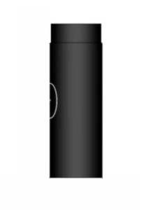 Rökrör Kaminex Rak med Sotlucka Svart Ø100 mm Längd 310 mm