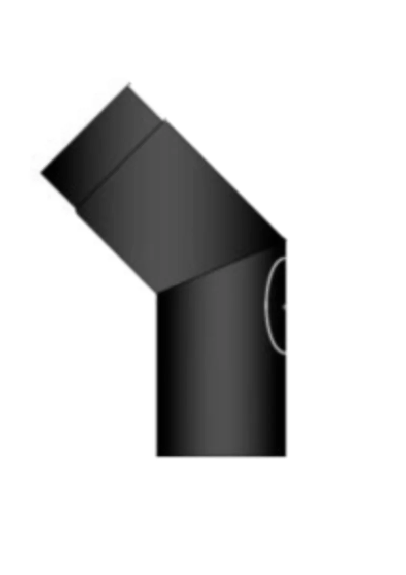 Rökrör Kaminex Knä med Sotlucka Svart 45° Ø130 mm