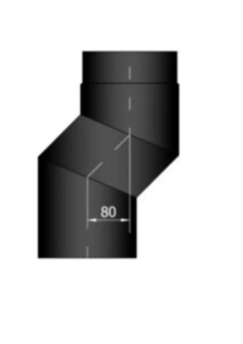 Rökrör Kaminex S-Böj Svart Ø150 mm