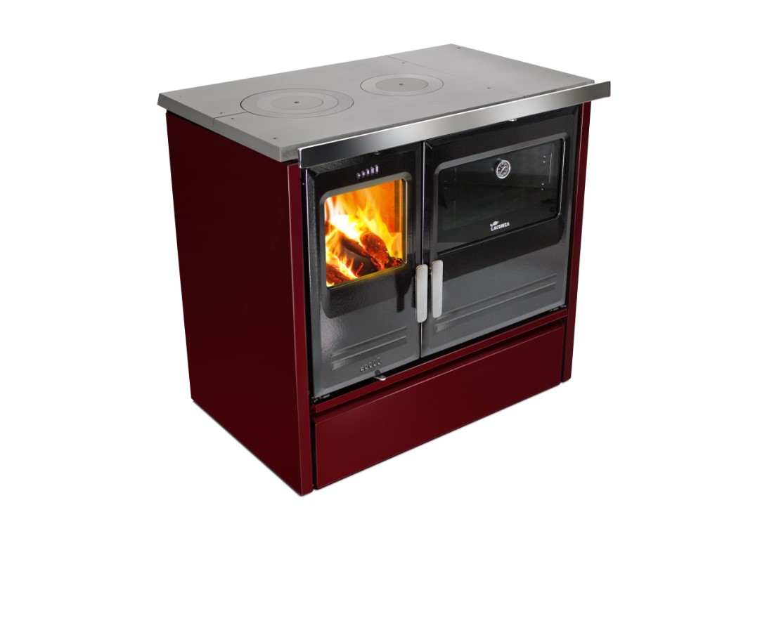 Köksspis Lacunza Etna 7T E med Bakre Panna Överyta i Gjutjärn Burdeos Röd