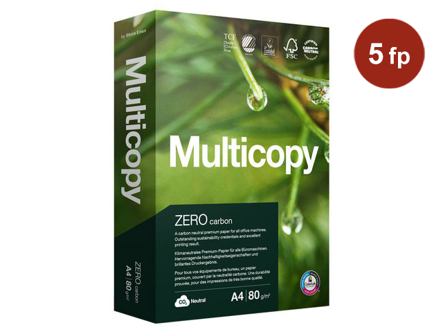 Kopieringspapper Multicopy Zero Ohålat A4 80g 500st