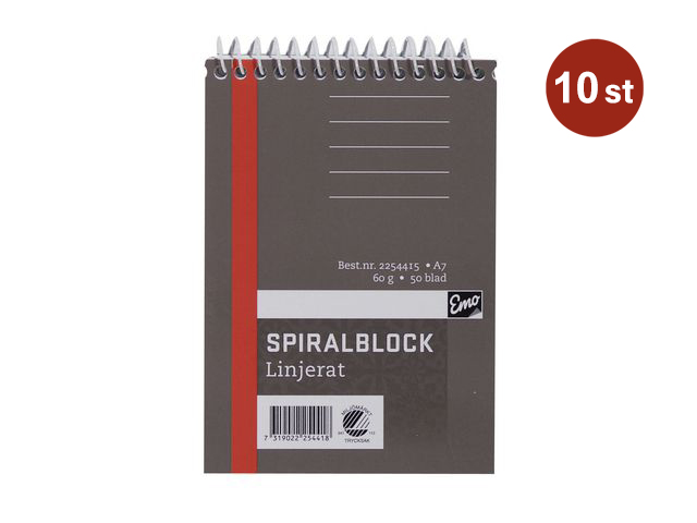 Spiralblock Linjerat A7 60g 50 Blad