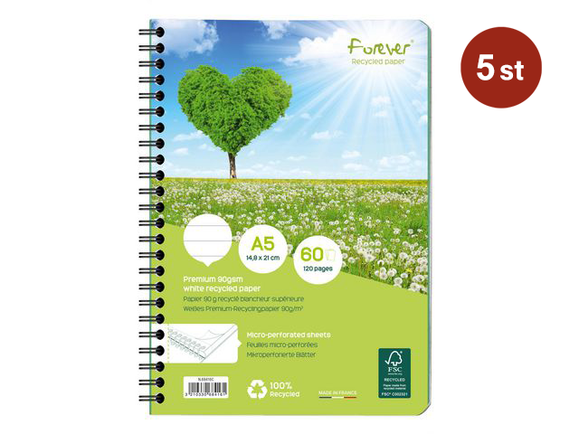 Anteckningsblock Forever Linjerat Grön A5