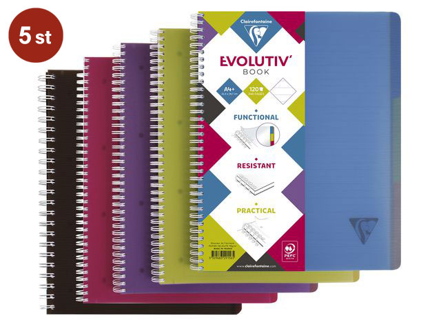 Ämnesblock Clairefontaine Linicolor 3-Flik Sort A5+