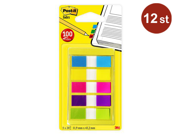 Märkflik Post-it Index Smala 5x20 Flikar