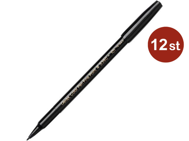 Fiberpenna Pentel S-360 Svart 2mm