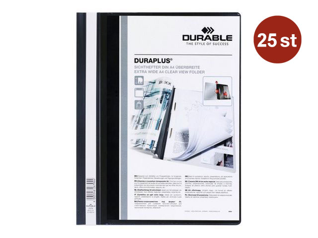 Offertmapp Durable Duraplus med Frontficka Svart A4+