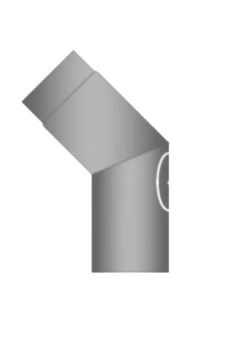 Rökrör Kaminex Knä med Sotlucka Grå 45° Ø150 mm