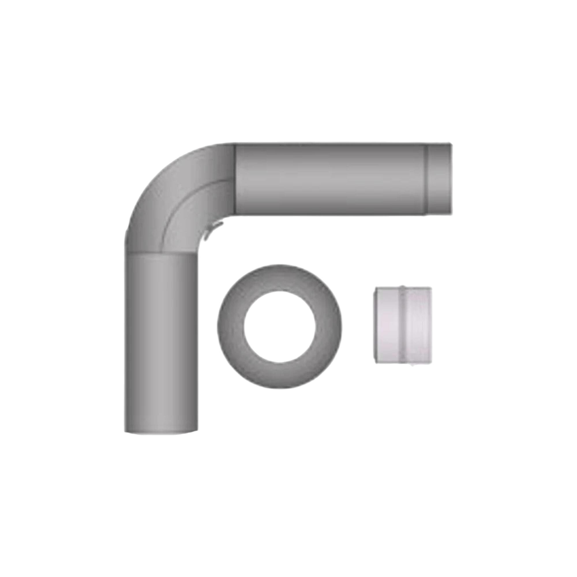 Rökrör Kaminex Komplett Rund Grå 150 mm, Längd 250 mm
