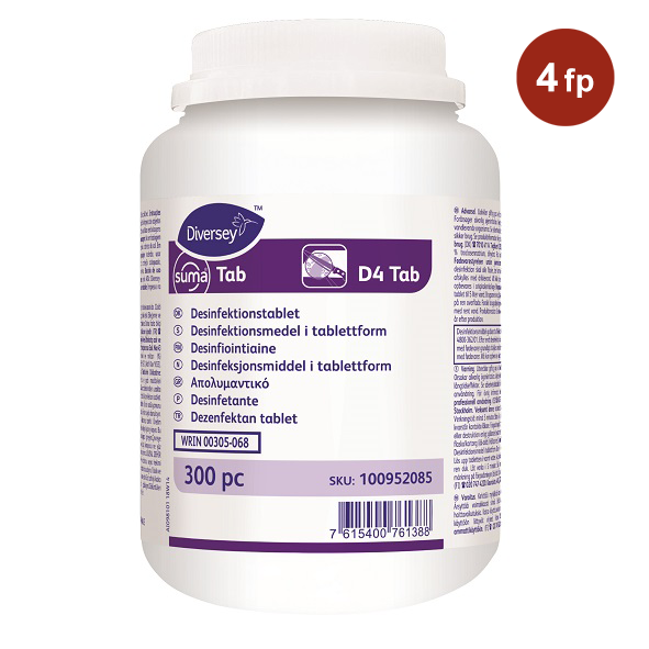 Desinficeringsmedel Diversey Suma Tab D4 300st