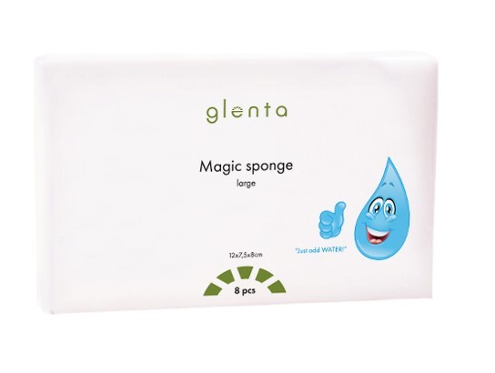 Svamp Glenta Magic Sponge Vit Large 7.5x12cm 8st