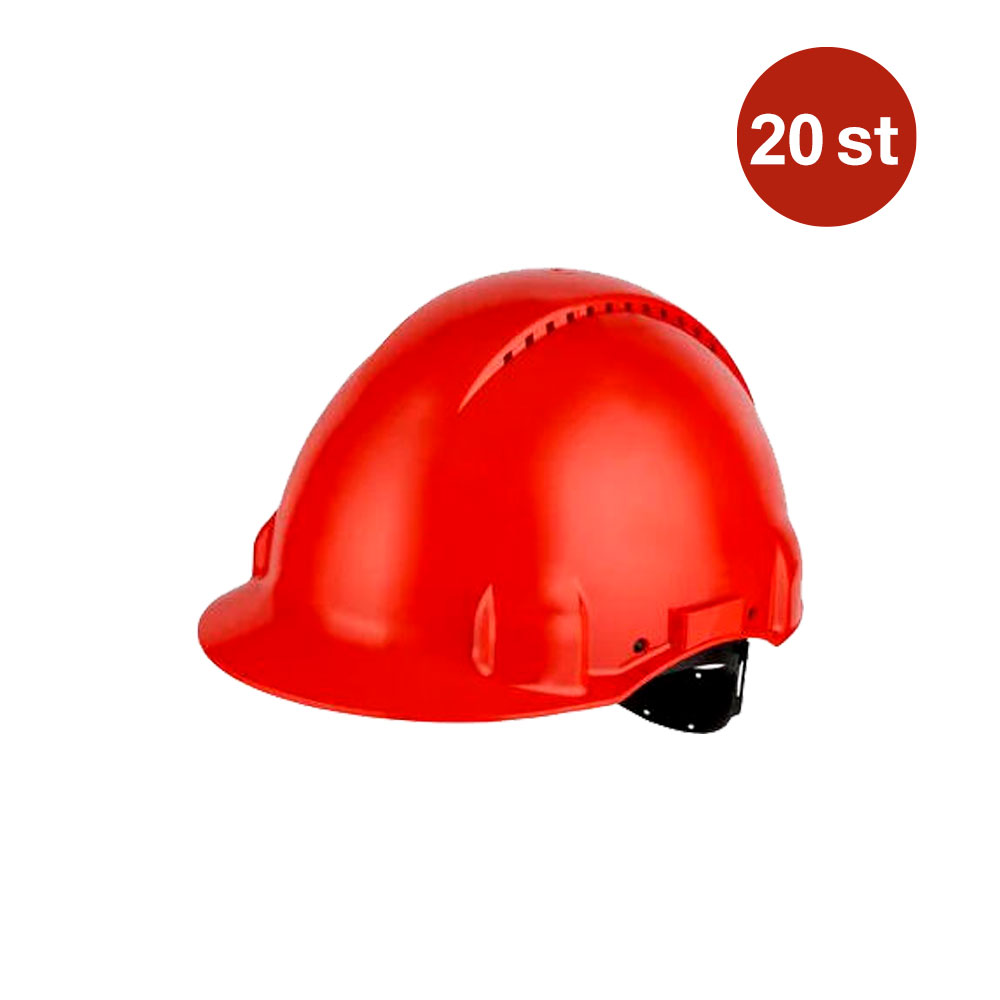 Skyddshjälm 3M G3000CUV-GU Uvicator Pin-Lock Ventilerad Röd