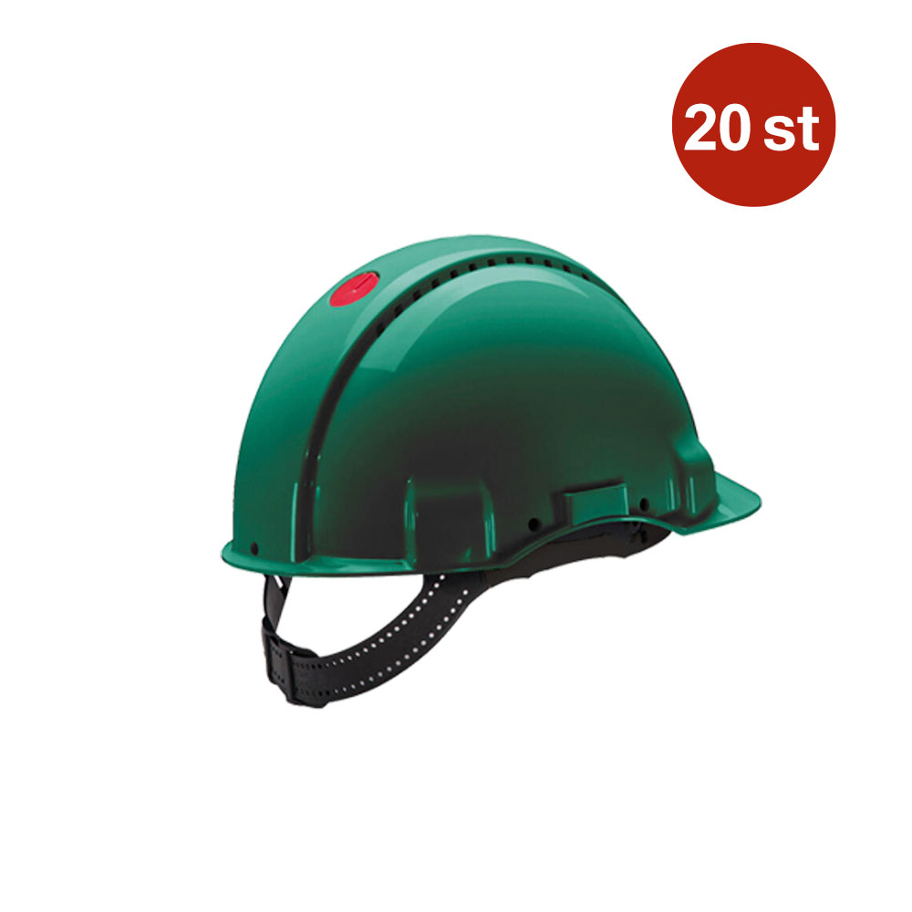 Skyddshjälm 3M G3000CUV-GU Uvicator Pin-Lock Ventilerad Grön