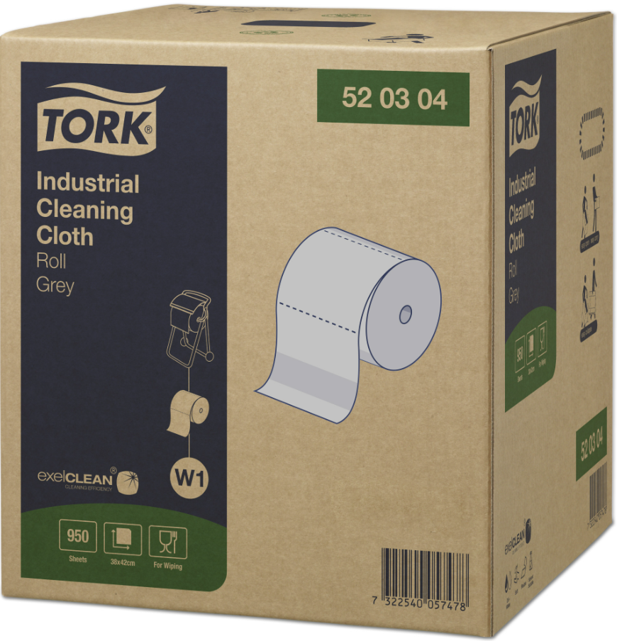 Industripapper Tork Rengöringsduk Flexibel Premium W1 Grå extra bild 1 Industripapper Tork Rengöringsduk Flexibel Premium W1 Grå extra bild 1