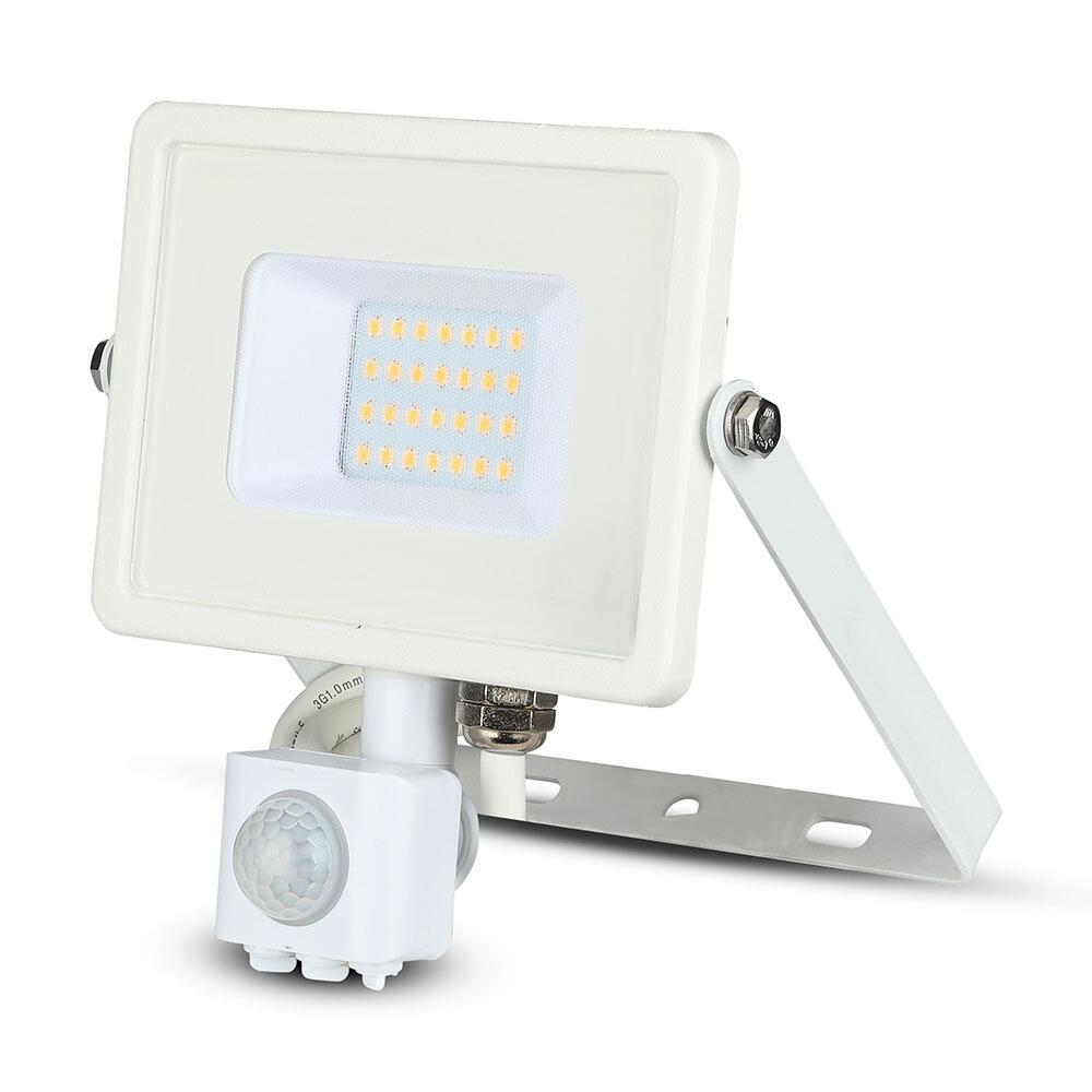 LED-strålkastare V-TAC 20W med PIR Sensor Samsung Chip 4000K Vit Body