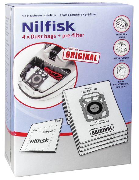 Dammsugarpåse Nilfisk till Elite/Extreme/King 4st