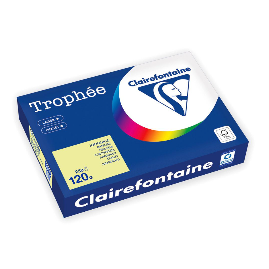 Kopieringspapper Clairefontaine Trophée oh citron A4 120g 250st