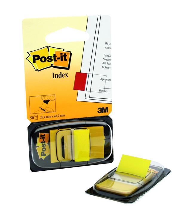 Märkflik Post-it Index Gul 25x43mm 50 Flikar