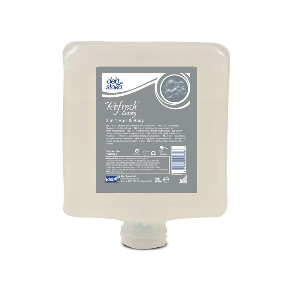 Dispenser Duschtvål Deb Refresh Luxury 3in1 Hair Patron 2L