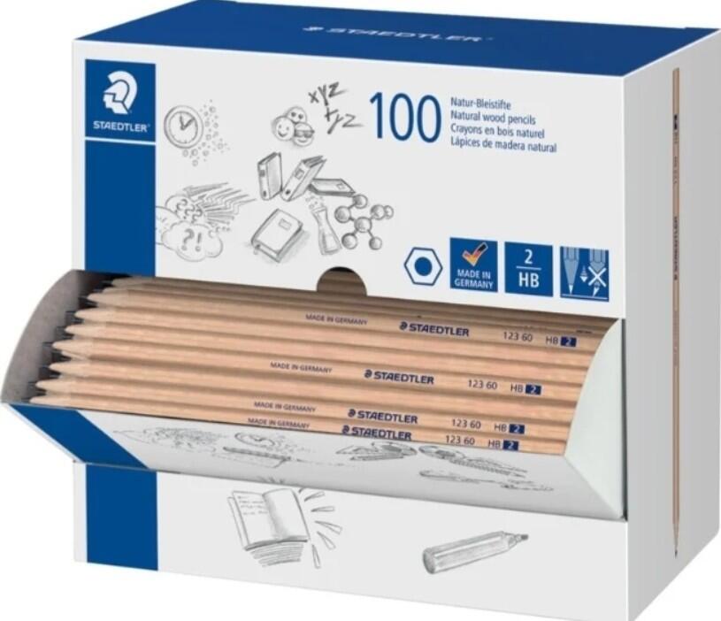 Blyertspenna Staedtler 123 Natur HB 100st