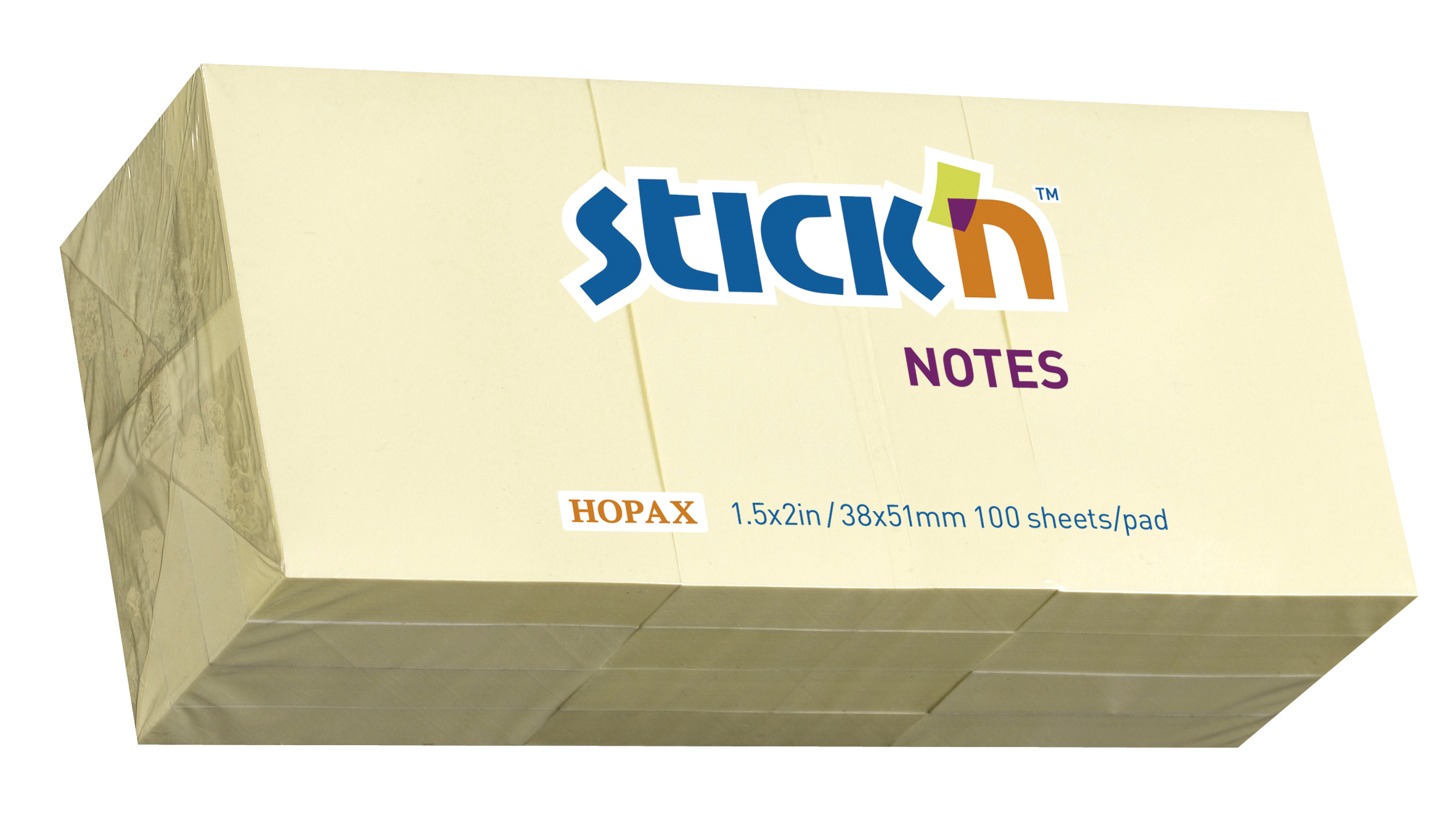 Notisblock Stick´n Gul 38x51mm 100 Blad 12st