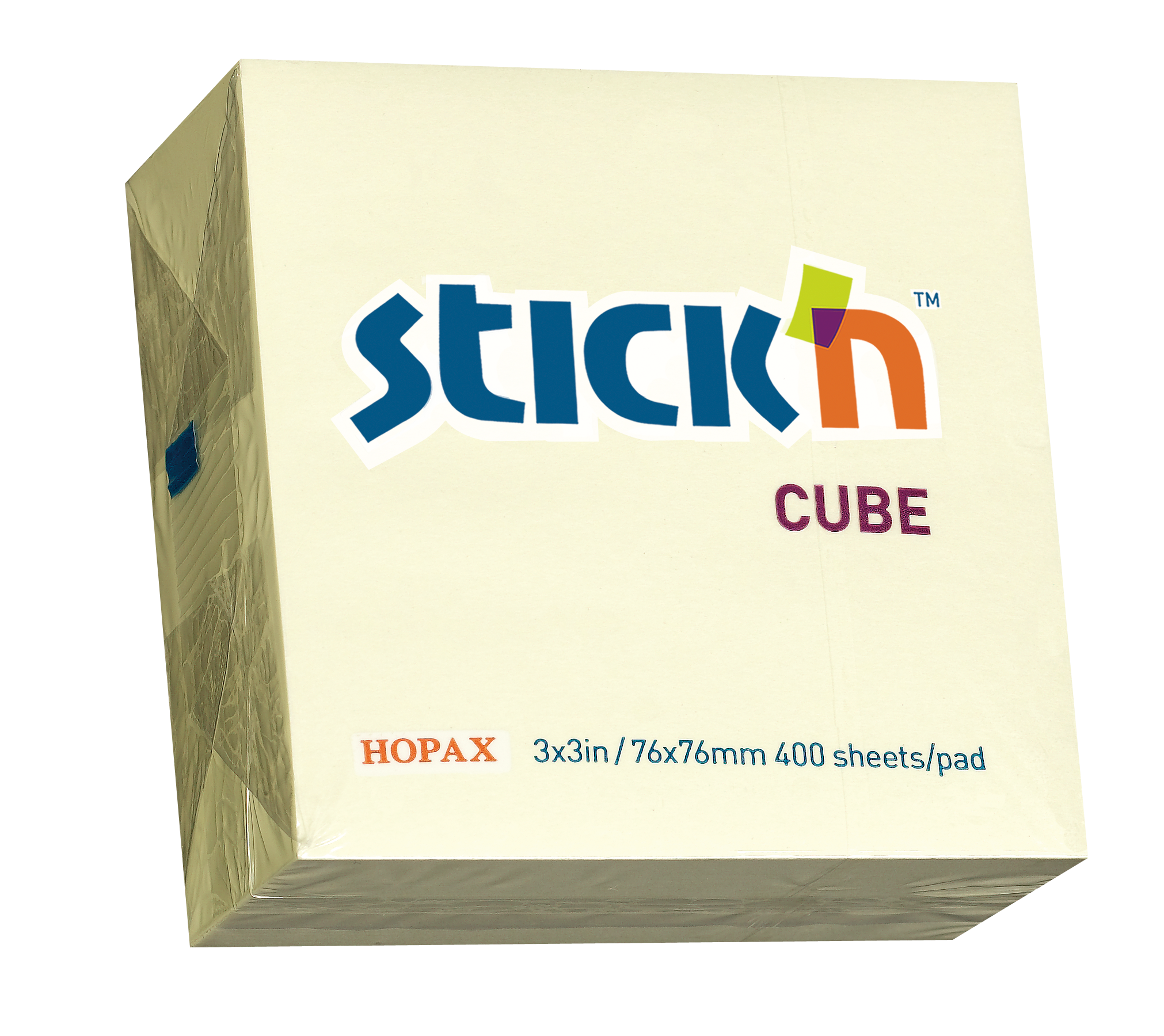 Notisblock Stick´n Gul 76x76mm 400 Blad