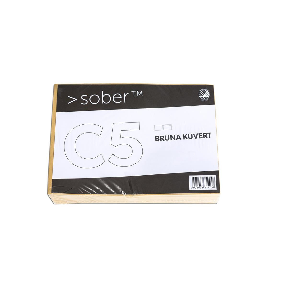 Kuvert Sober C5 FH 80g Brun 100st