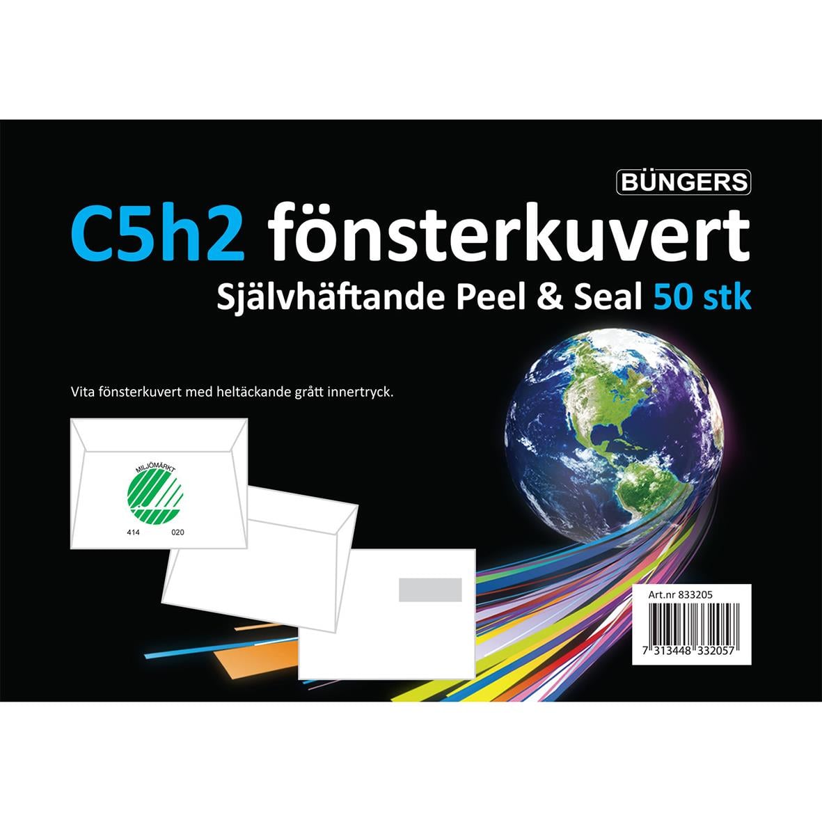 Kuvert Büngers C5 H2 Remsa Vit 50st