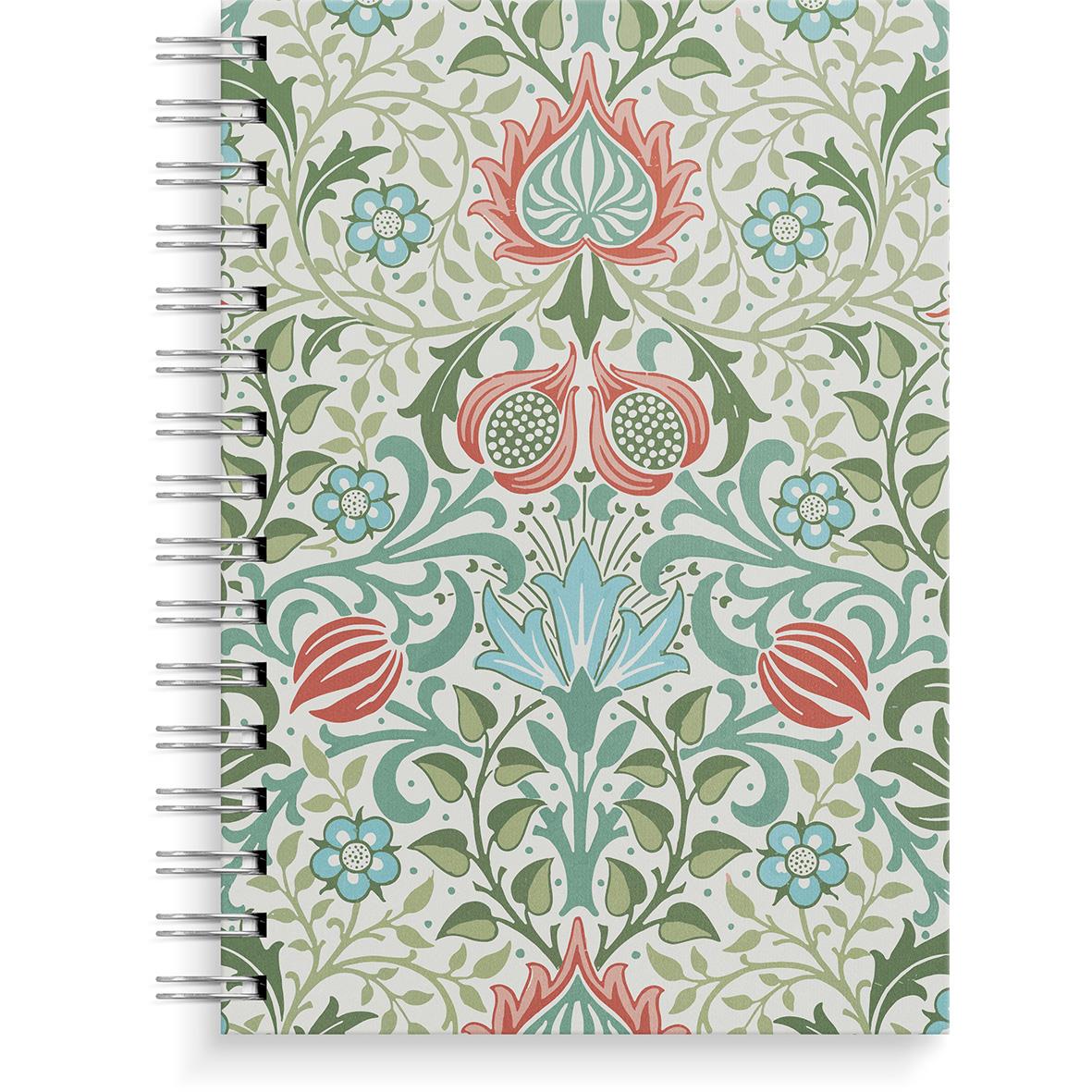 Anteckningsbok Burde Spiral Flower A5 Linjerad Grön 150 Blad