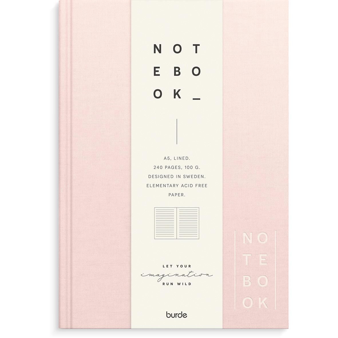 Anteckningsbok Burde Linnetextil A5 Linjerad Rosa 120 Blad