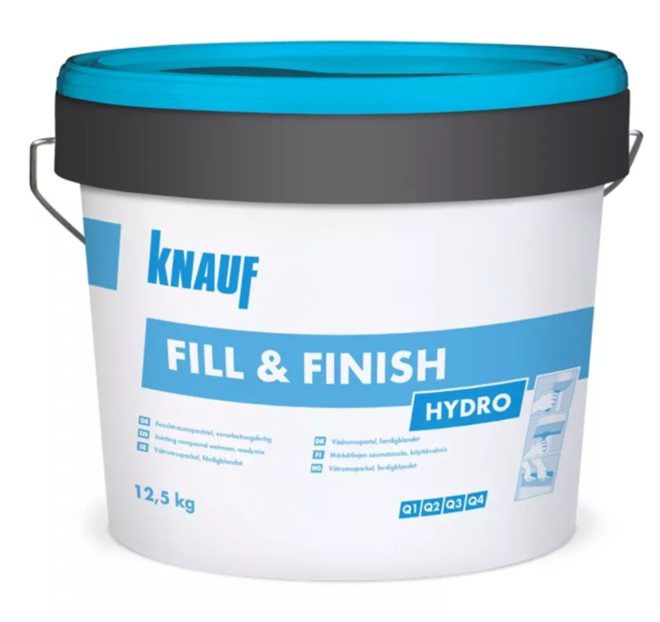 Våtrumsspackel Knauf Fill & Finish Hydro 12.5 kg